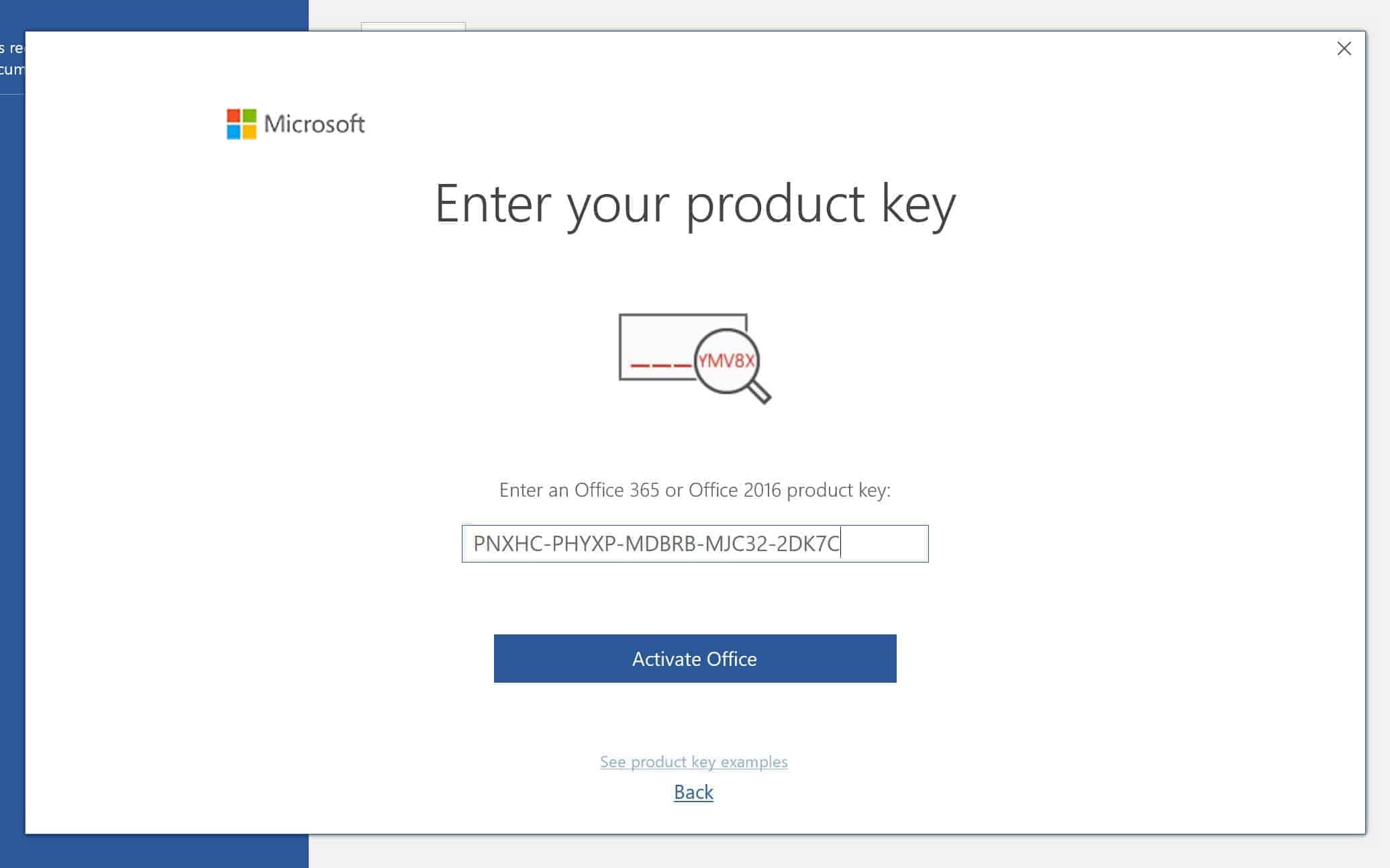 activate office 2016 with a product key